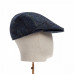 Dents Abraham Moon Herrinbone Tweed Flat Cap Blue